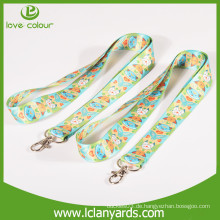 Custom-Logo-Druck Polyester-Lanyards mit verschiedenen Haken